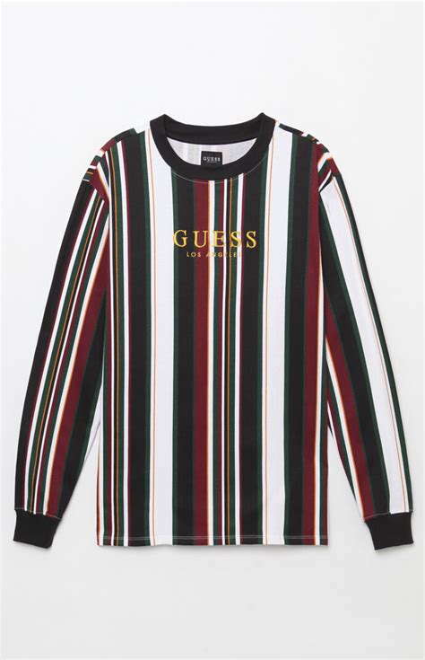 guess long sleeve striped shirt|guess full sleeve t shirts.